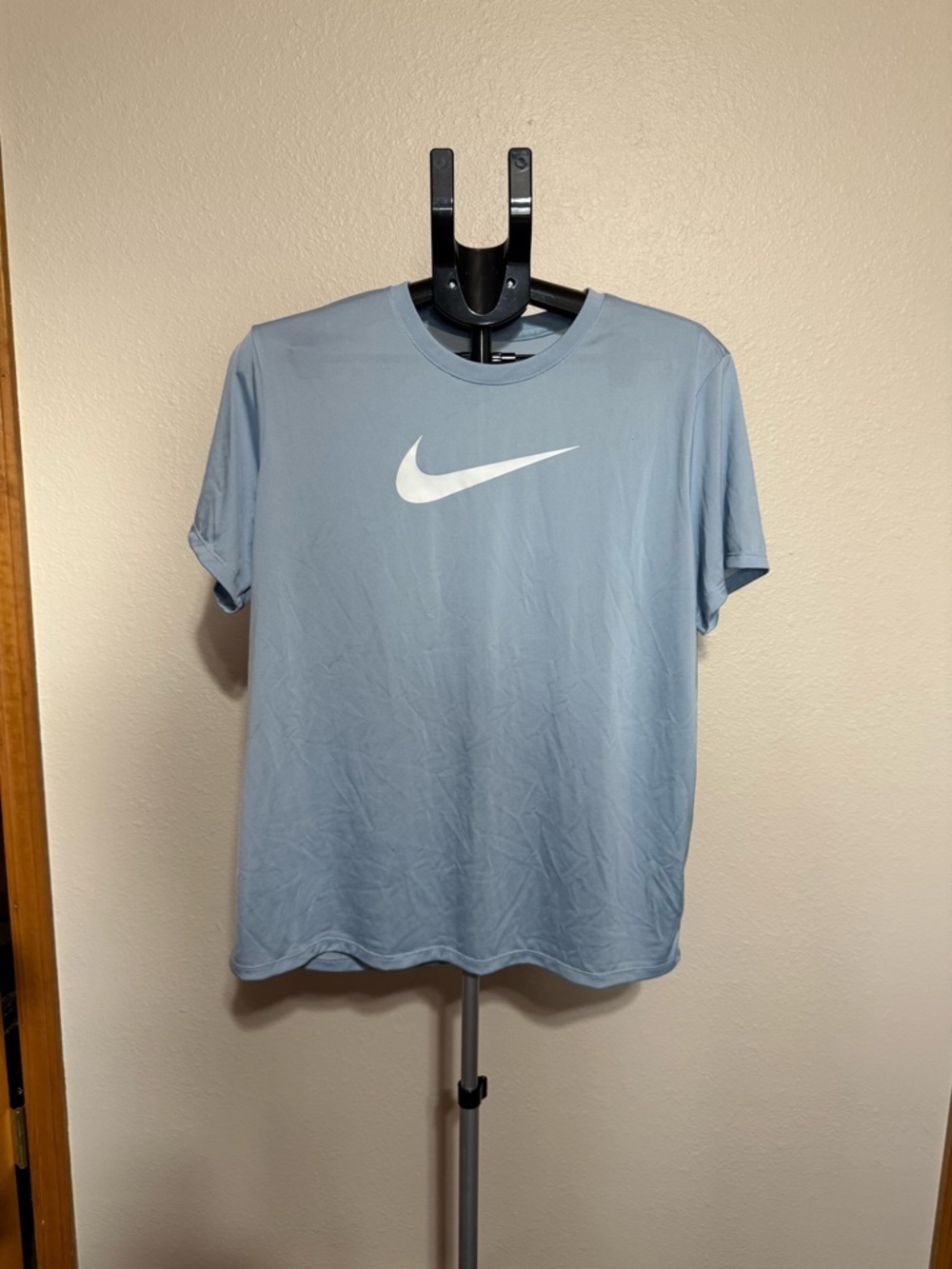 Nike Light Blue Short Sleeve Crew Tee with White Swoosh